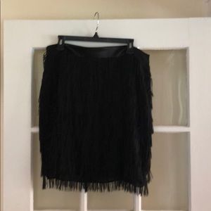 Fringed mini skirt